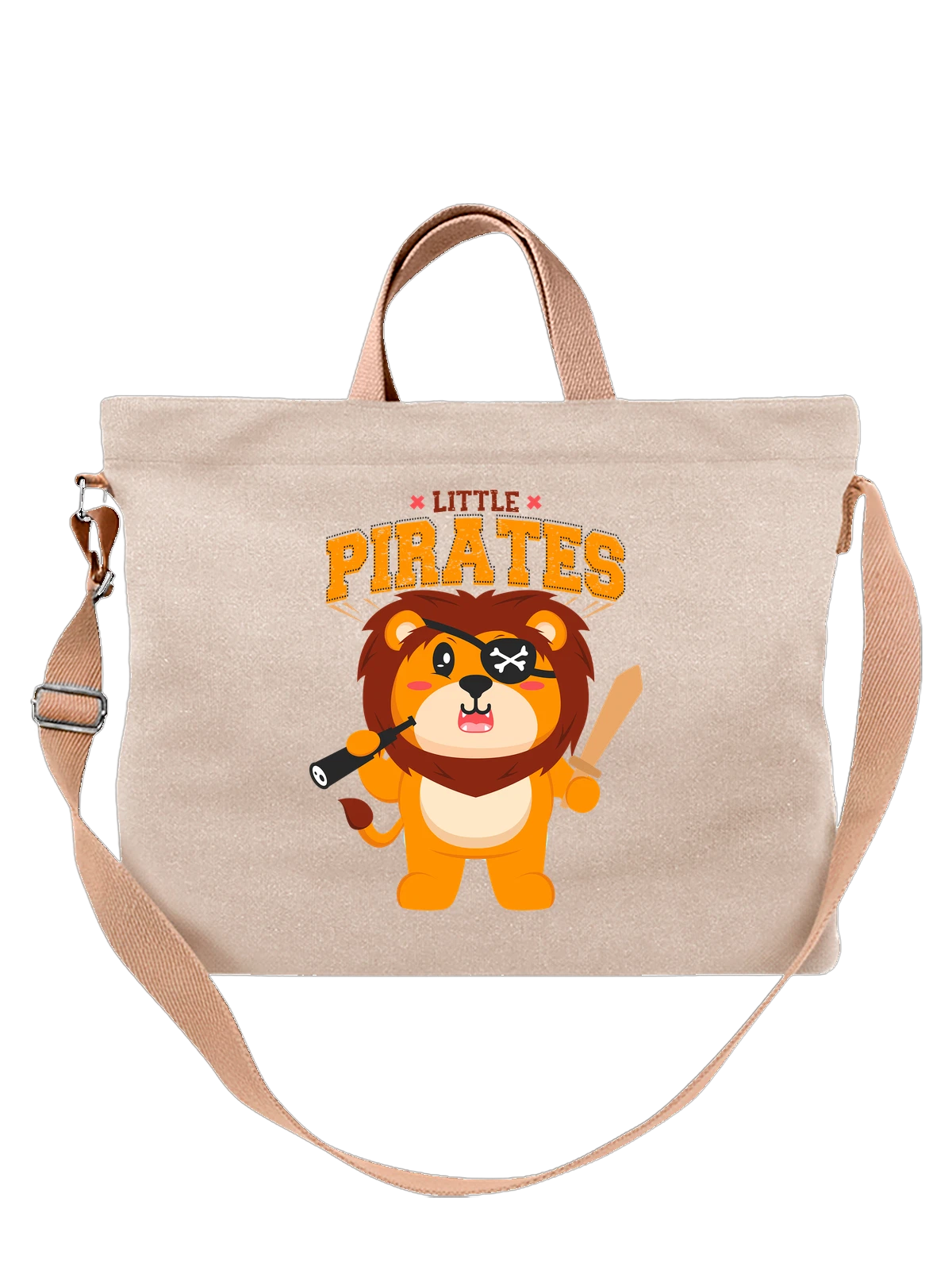 Сумка Лев пират little pirates белая с принтом — животный мир — Белая, фото 1