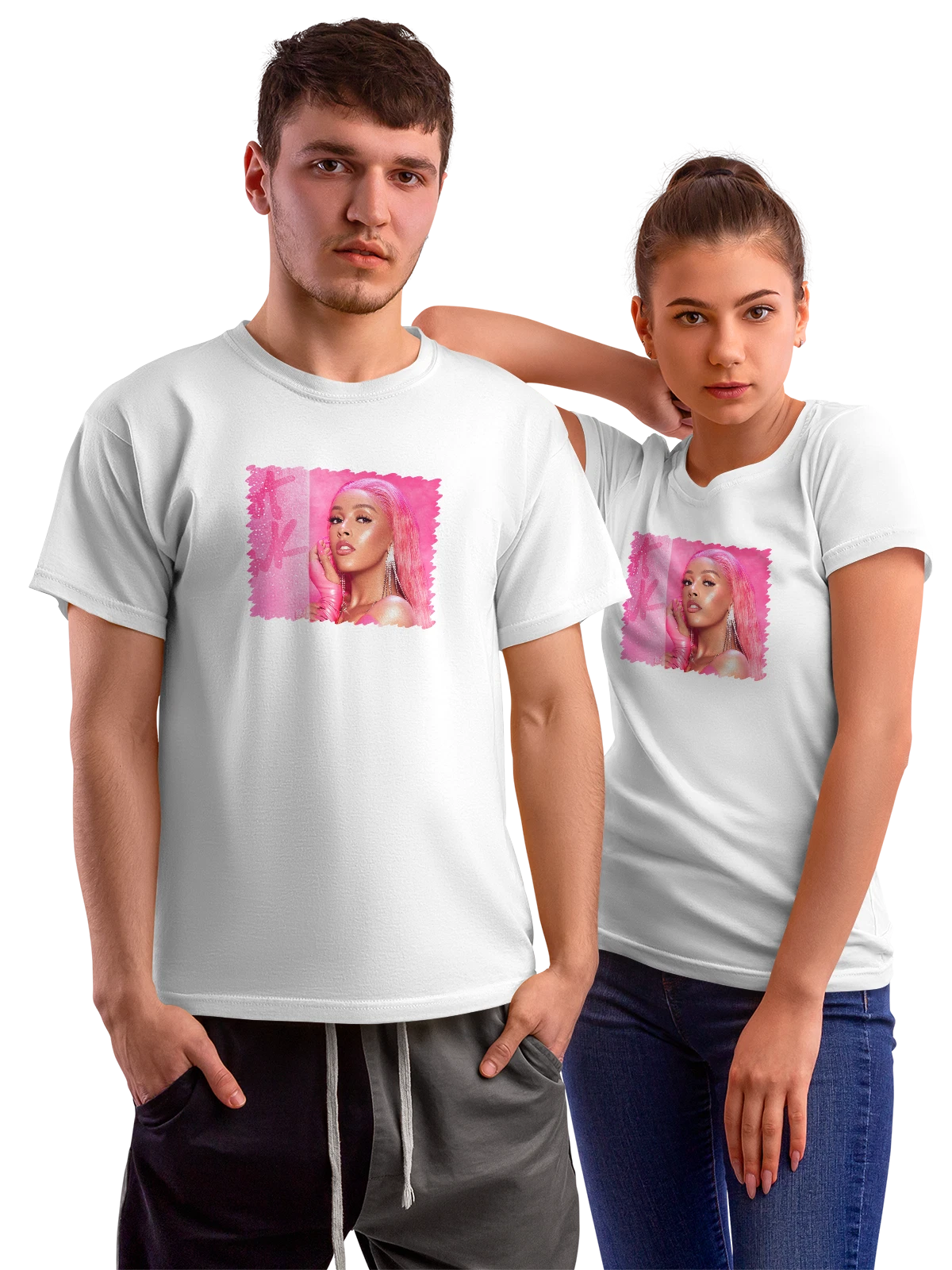 Футболка Музыка Doja Cat Hot Pink белая с принтом — поп музыка — Белая, фото 1