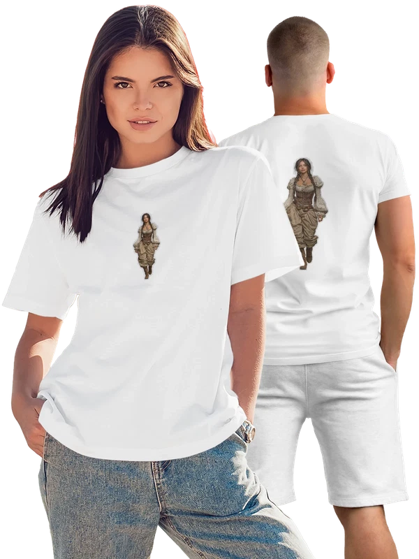 Футболка девушка в викторианском корсете — Белая, фото 1