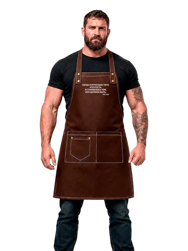 Фартук с надписью когда я отпускаю — Чёрная, фото 1