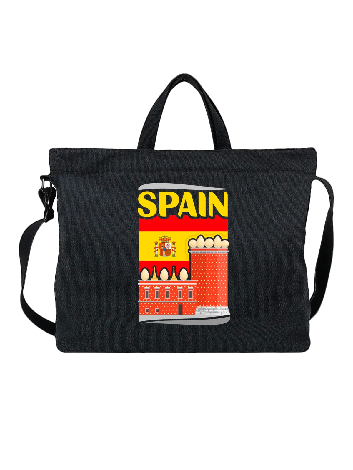 Сумка с флагом Испании Spain чёрная с принтом — национальная символика — Чёрная, фото 1