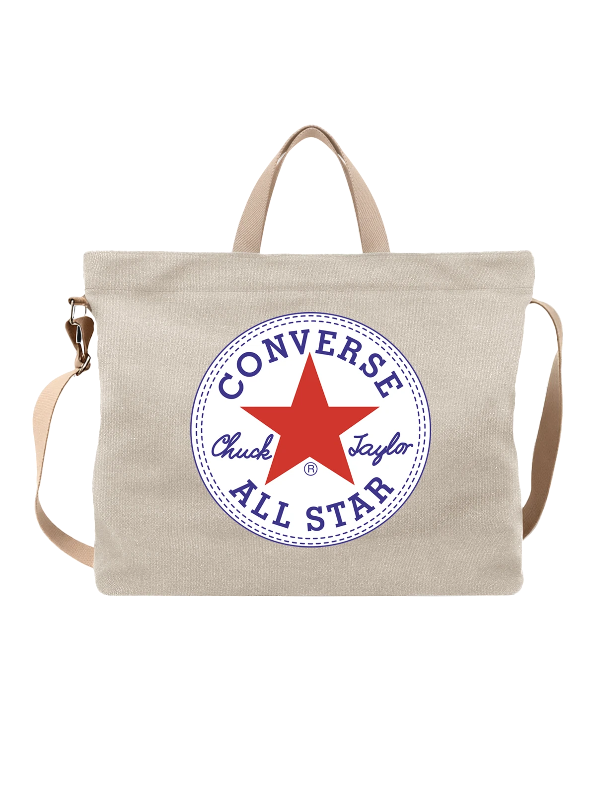 Сумка Converse белая с принтом — американский обувной логотип — Белая, фото 1