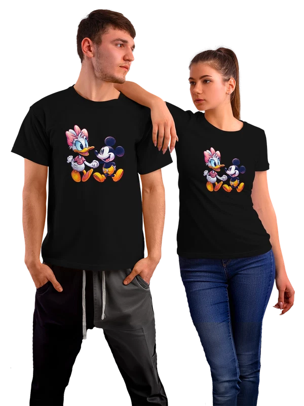Футболка Микки Маус Дейзи Дак Mickey Mouse Daisy Duck — Чёрная, фото 1