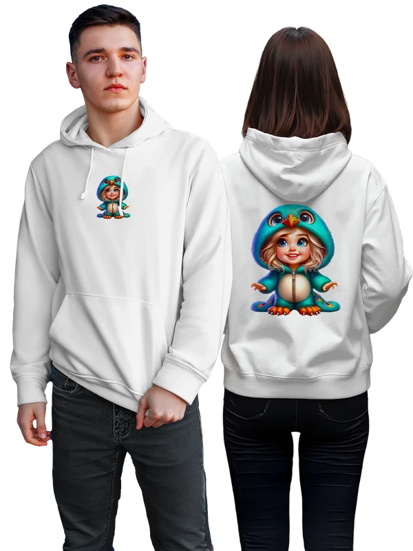 Худи девочка птица — Белая, фото 1