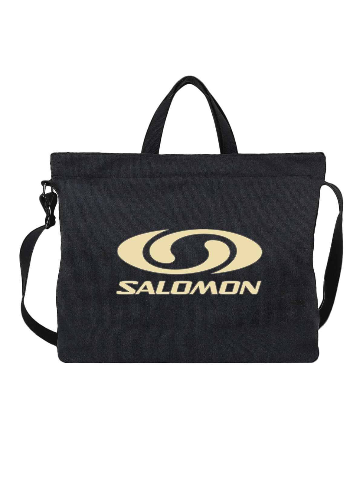 Сумка Salomon чёрная с принтом — трейлраннинг и лыжи — Чёрная, фото 1