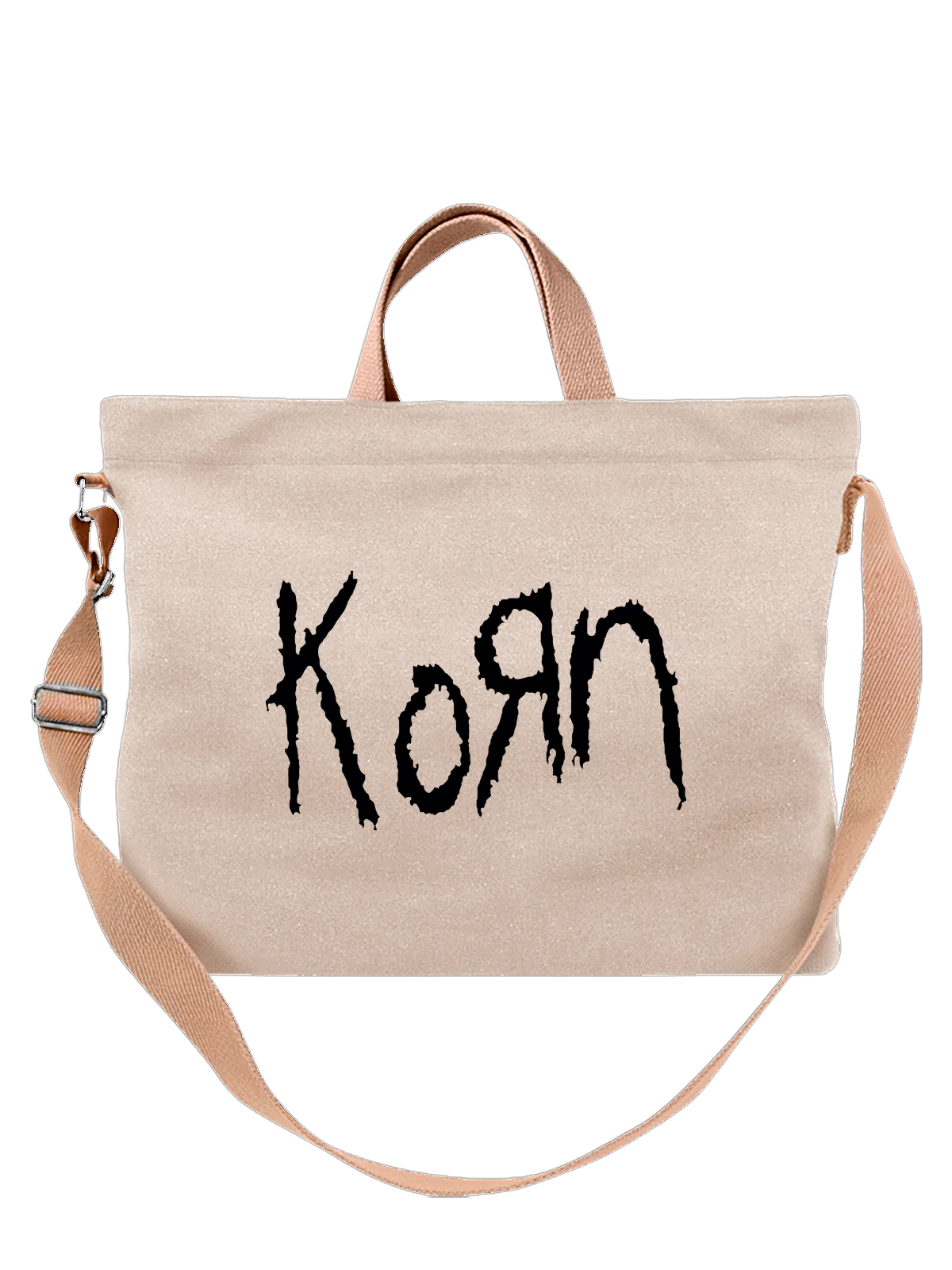 Сумка KoЯn Korn с логотипом белая с принтом — футболка с принтом — Белая, фото 1