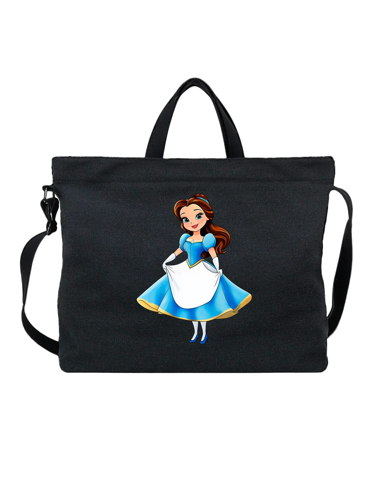 Сумка с Золушкой Cinderella чёрная с принтом — streetwear футболка — Чёрная, фото 1