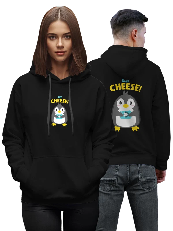 Худи пингвин say cheese — Чёрная, фото 1
