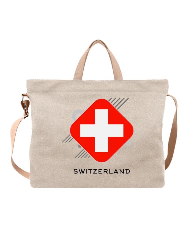Сумка флаг Швейцарии Switzerland — Белая, фото 1
