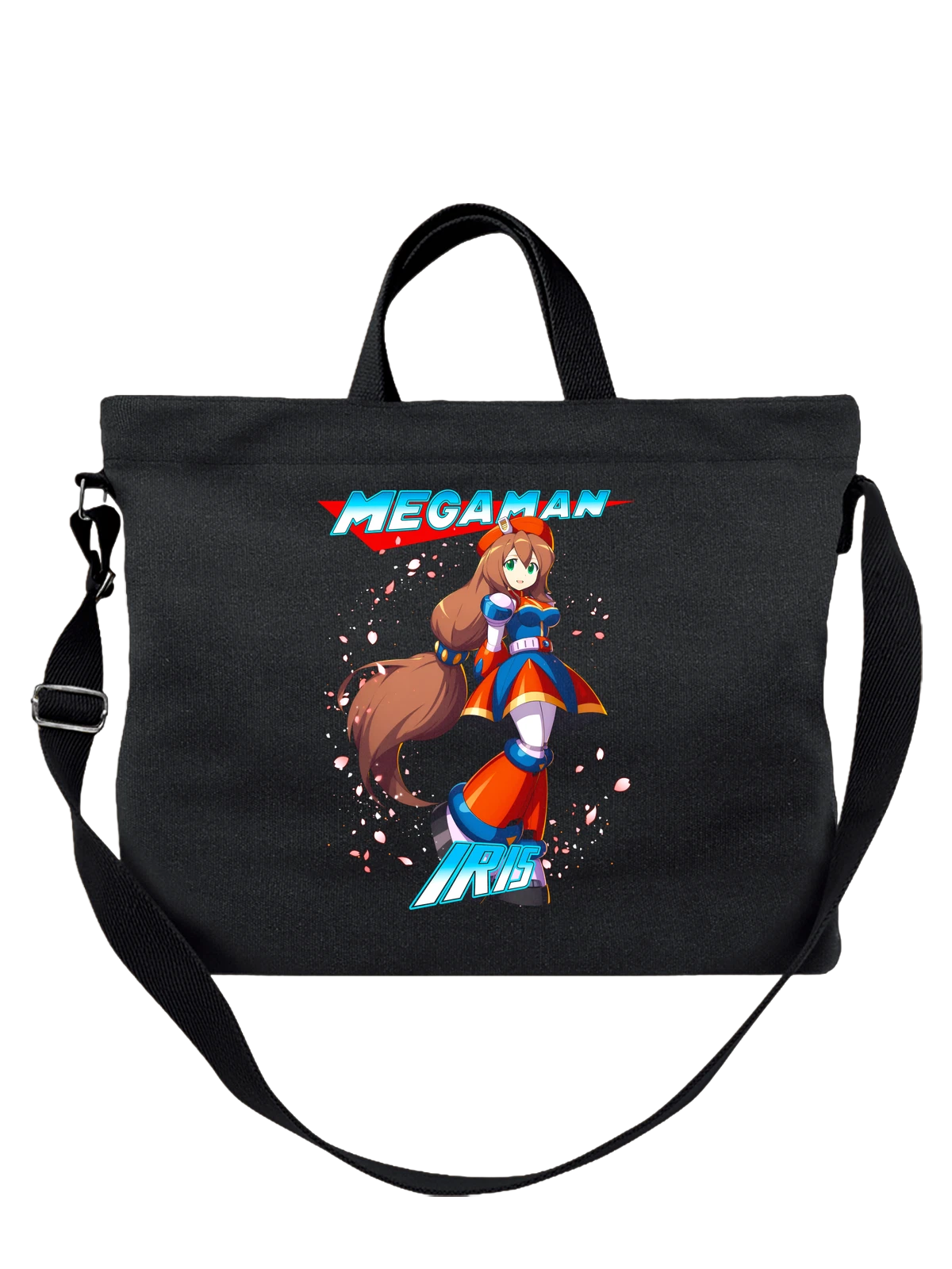 Сумка чёрная с принтом Ирис из Megaman боевой костюм — персонаж Mega Man — Чёрная, фото 1