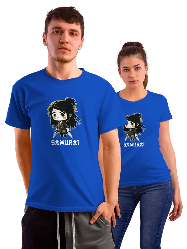 Футболка девушка аниме samurai — Синяя, фото 1