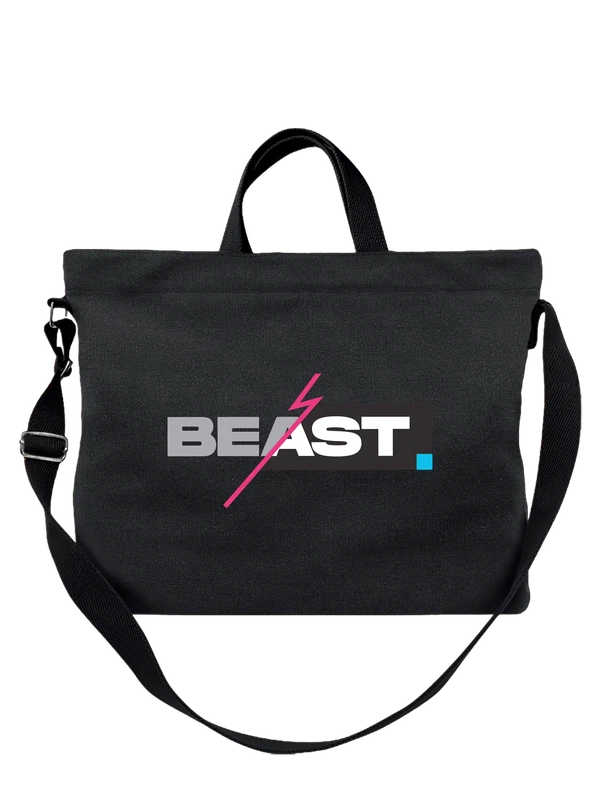 Сумка с логотипом BEAST в черно-розовом стиле — Чёрная, фото 1