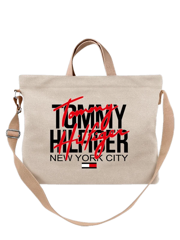 Сумка Tommy Hilfiger красный логотип надпись — Белая, фото 1