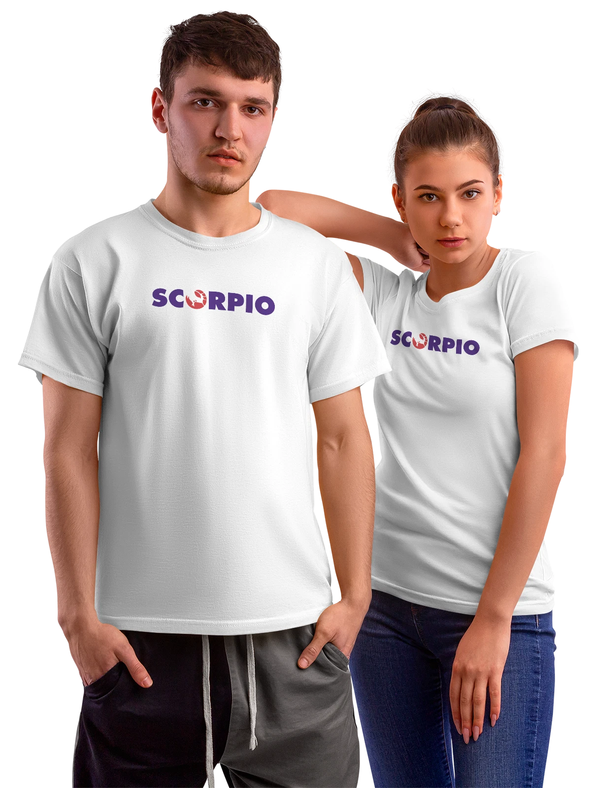 Футболка Scorpio белая с принтом — современная айдентика — Белая, фото 1