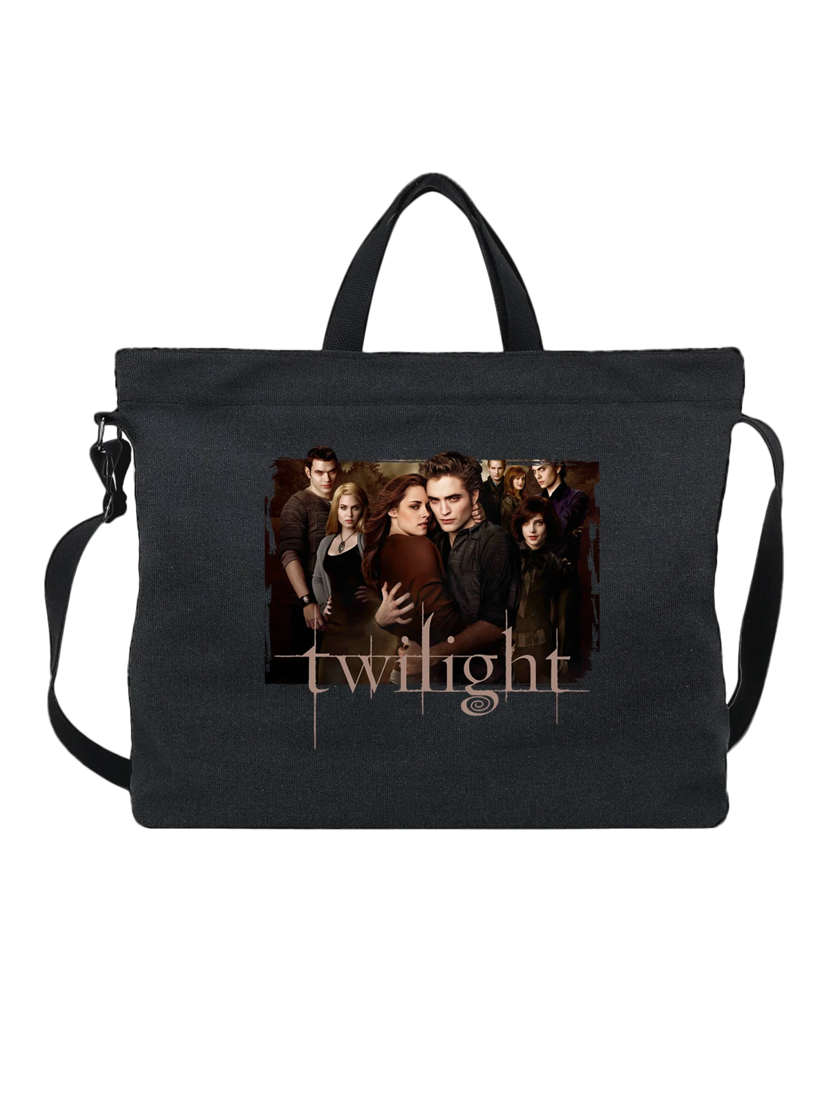 Сумка с сумерками Twilight чёрная с принтом — футболка подростку — Чёрная, фото 1