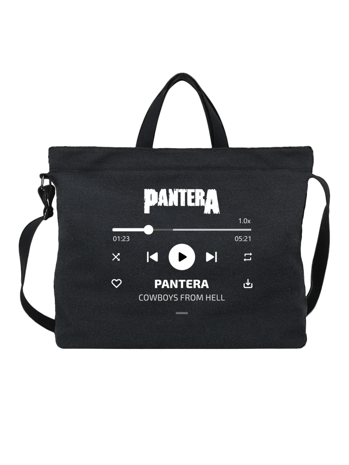 Сумка Pantera Cowboys from Hell чёрная с принтом — футболка подростку — Чёрная, фото 1