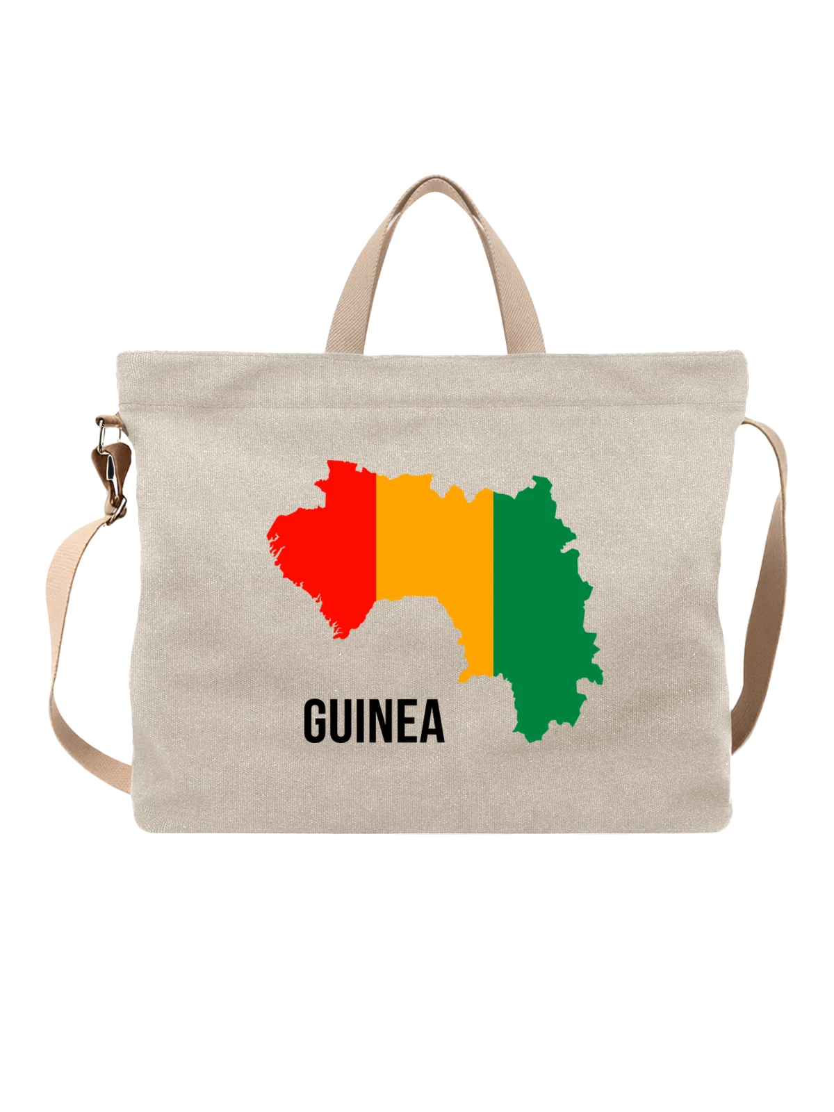 Сумка с флагом Гвинеи Guinea белая с принтом — национальная символика — Белая, фото 1