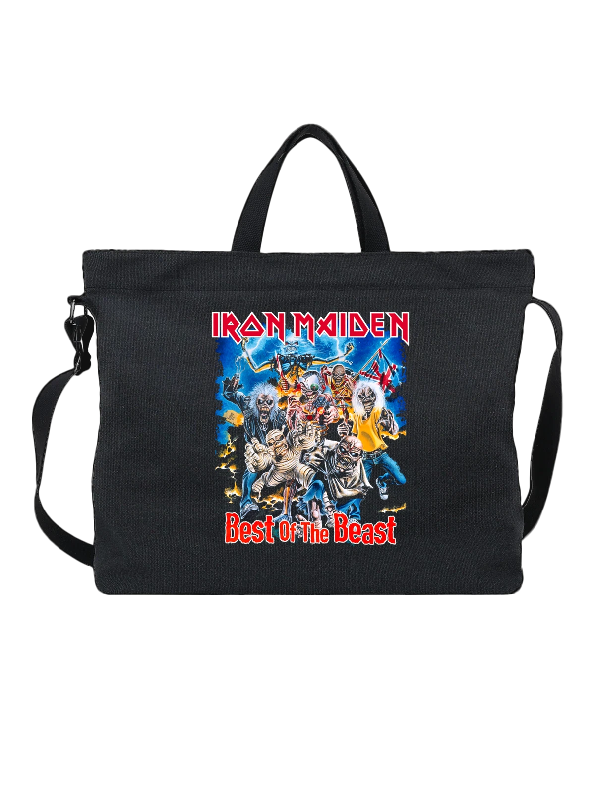 Сумка чёрная с принтом Iron Maiden группа Best of the Beast — обложка альбома — Чёрная, фото 1