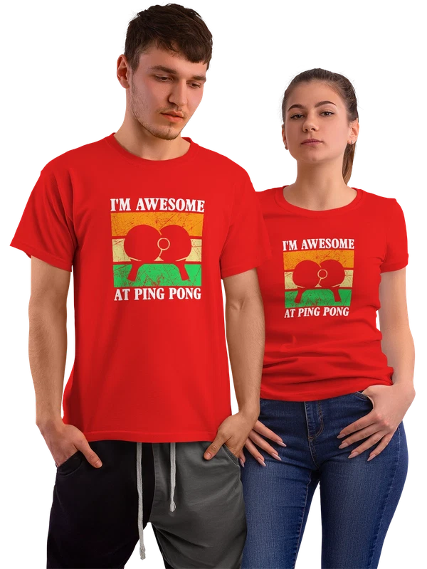 Футболка настольный теннис ping pong — Красная, фото 1