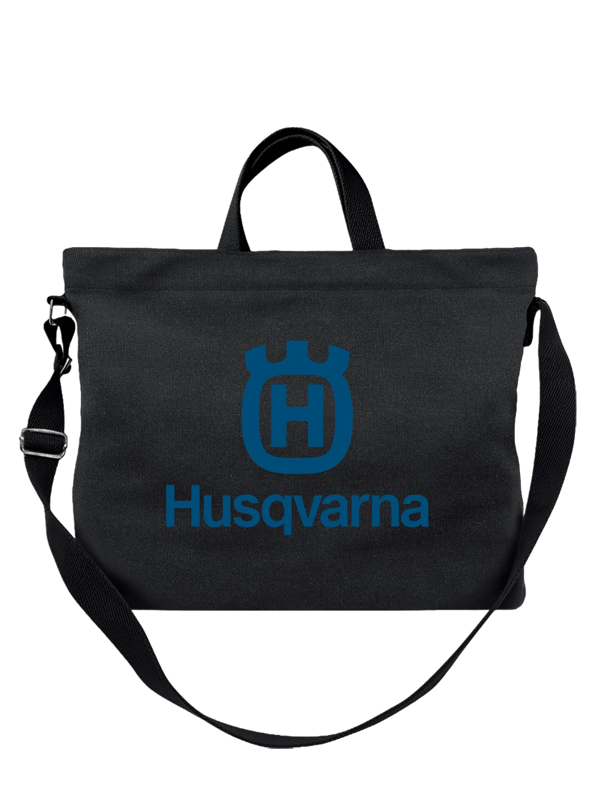 Сумка Husqvarna чёрная с принтом — мотоциклы и оборудование — Чёрная, фото 1