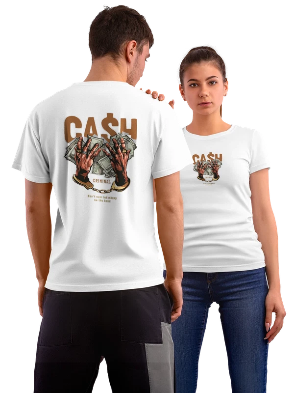 Футболка руки с деньгами cash — Белая, фото 1
