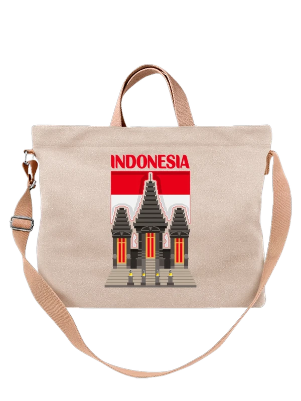 Сумка с флагом Индонезии Indonesia — Белая, фото 1