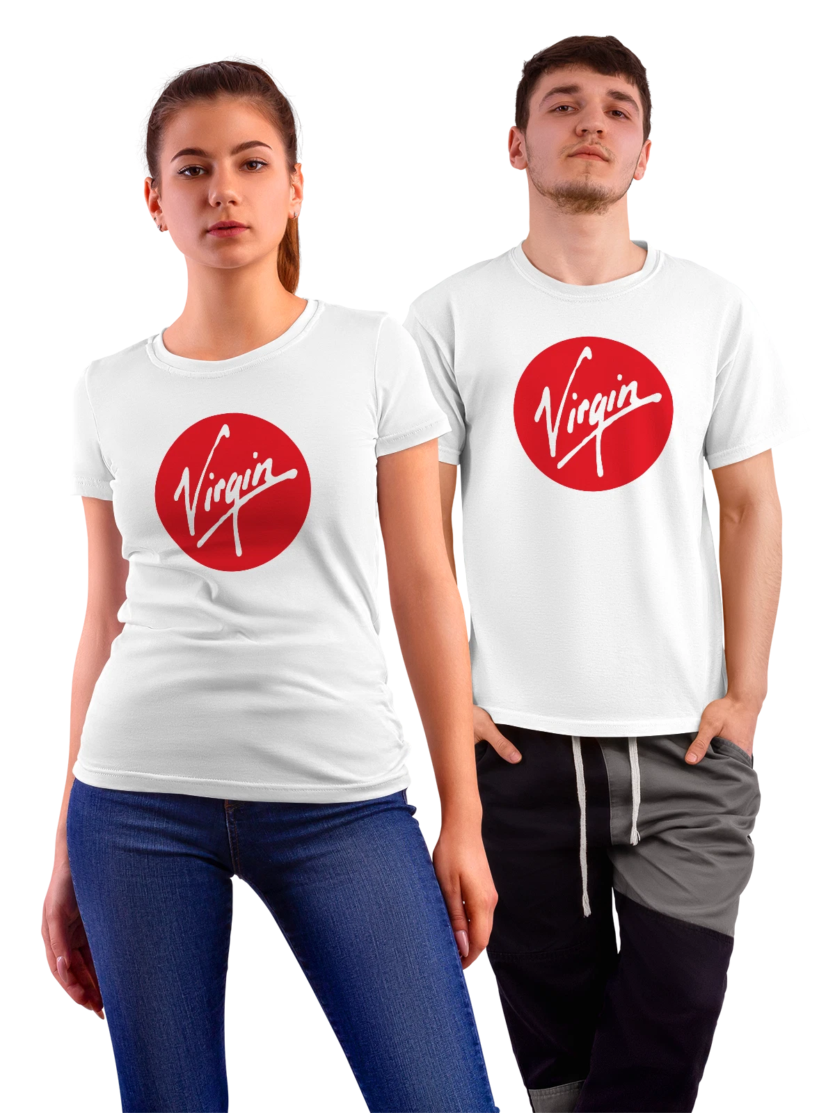 Футболка Virgin белая с принтом — современная айдентика — Белая, фото 1