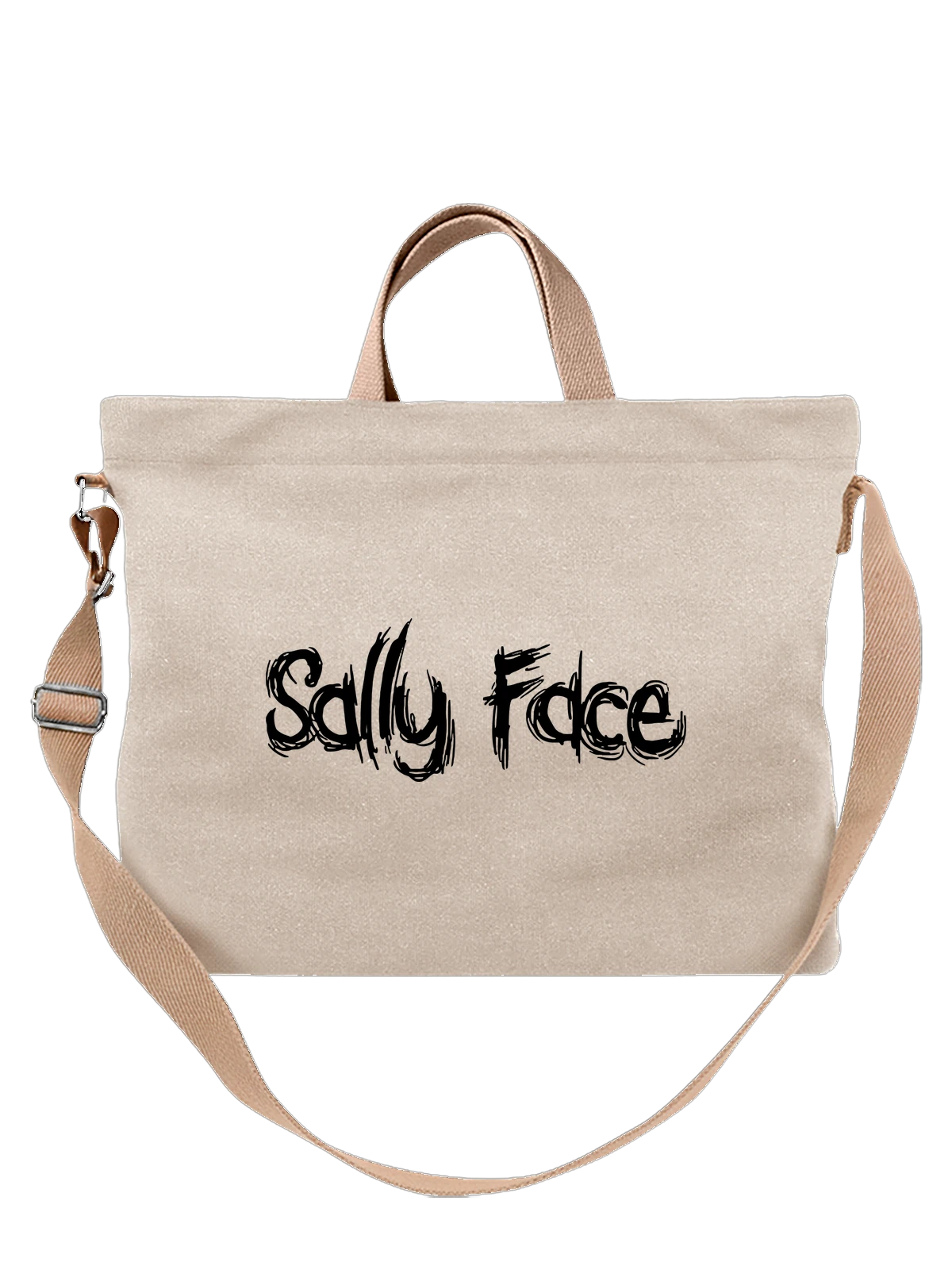 Сумка Sally face игра логотип белая с принтом — футболка с принтом — Белая, фото 1