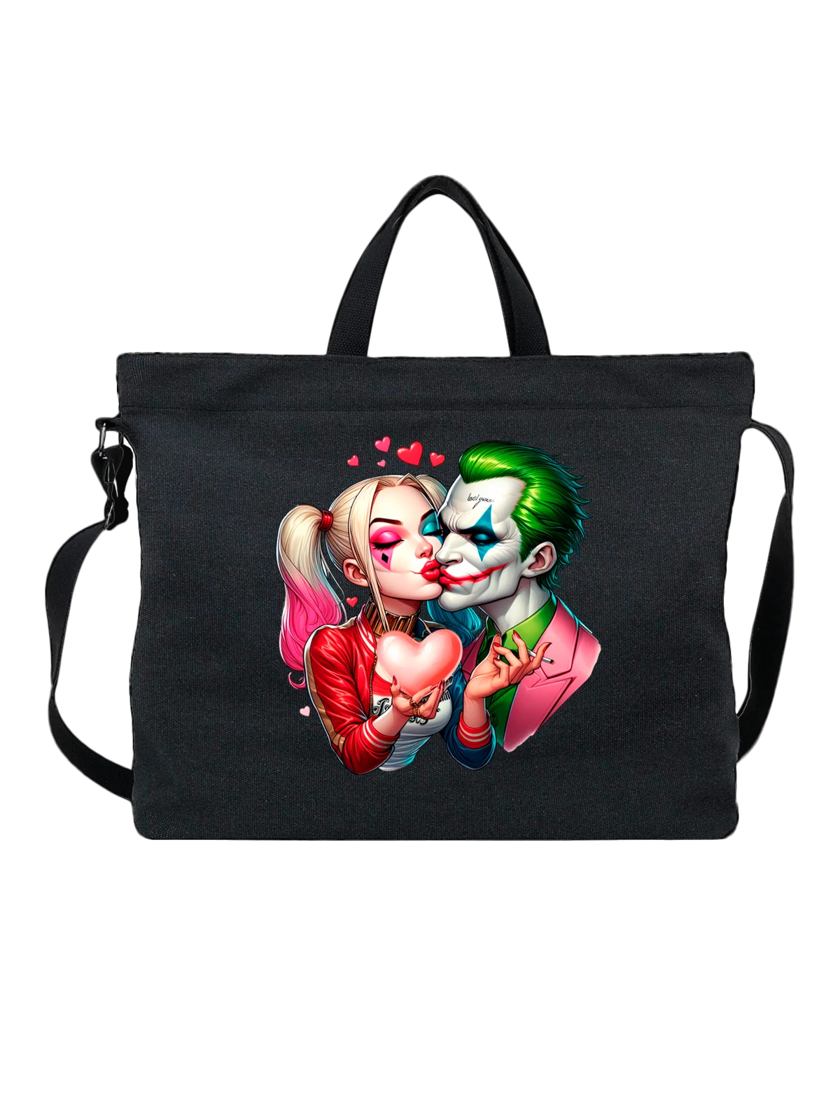 Сумка Харли Квинн Harley Quinn Джокер Joker чёрная с принтом — подарок поклоннику — Чёрная, фото 1