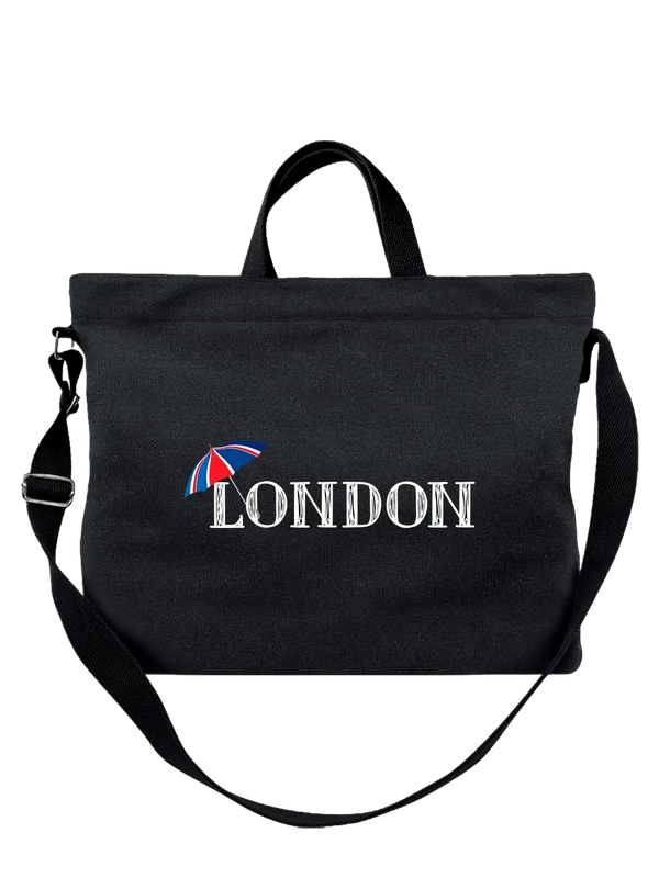Сумка с надписью Лондон London Англия — Чёрная, фото 1