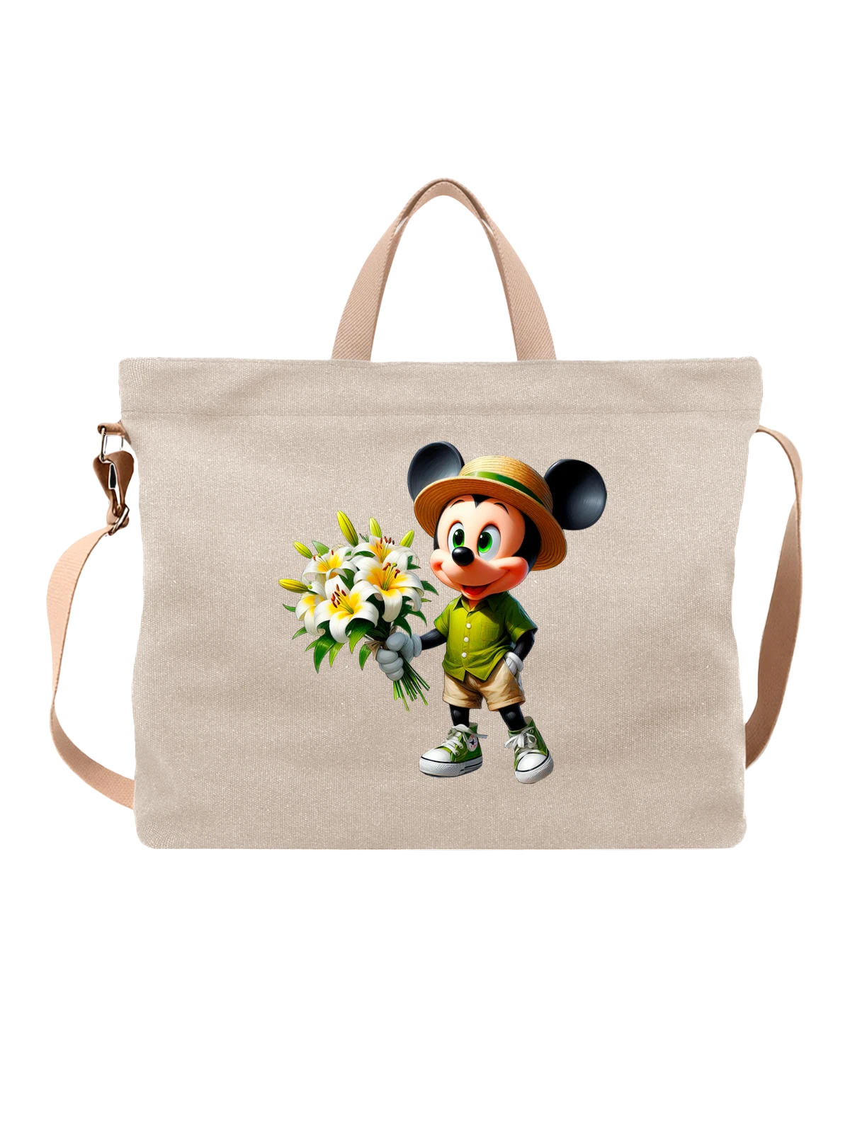 Сумка с Микки Маусом Mickey Mouse белая с принтом — подарок любителю цветов — Белая, фото 1