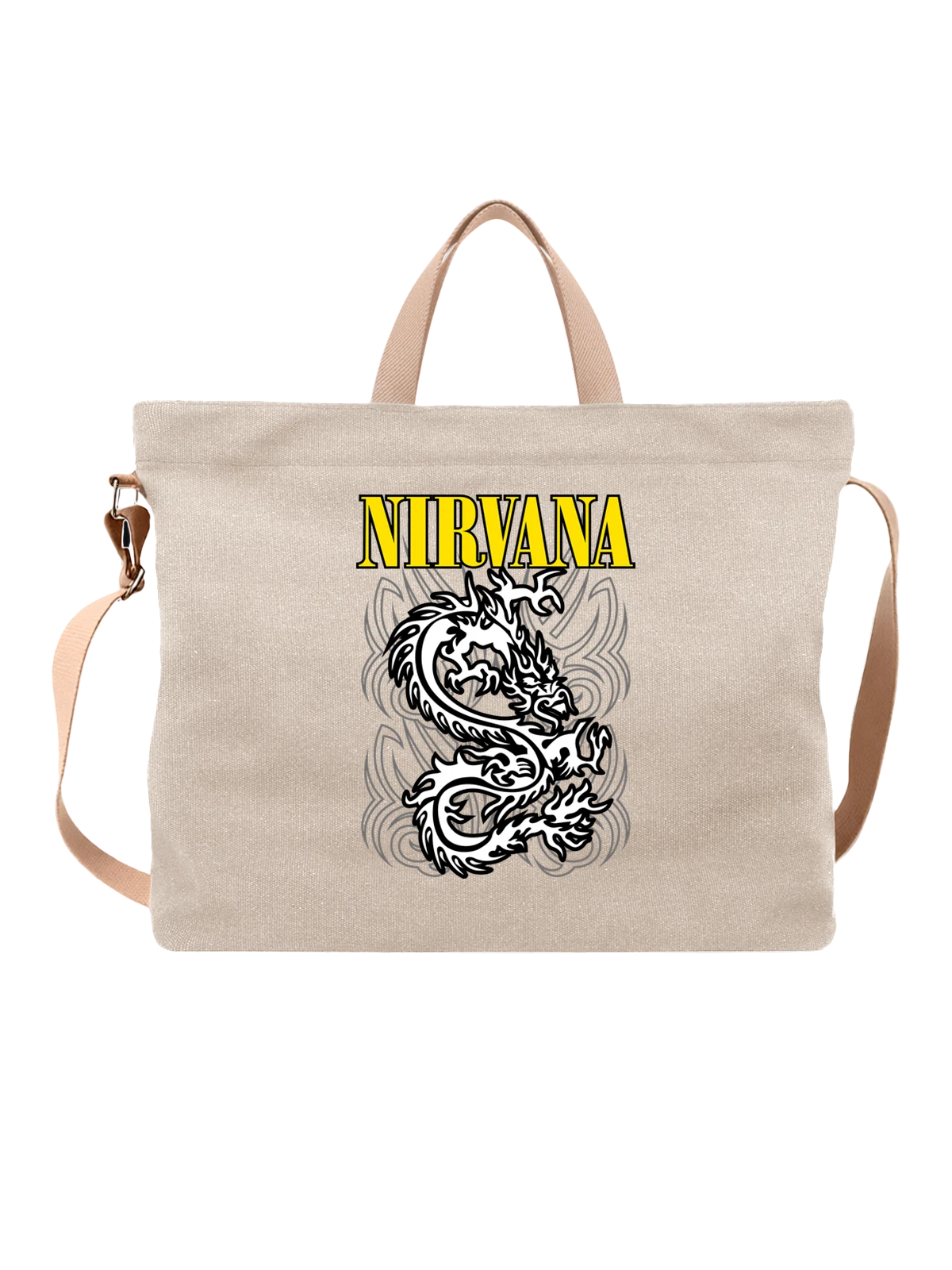 Сумка Nirvana Нирвана белая с принтом — grunge — Белая, фото 1
