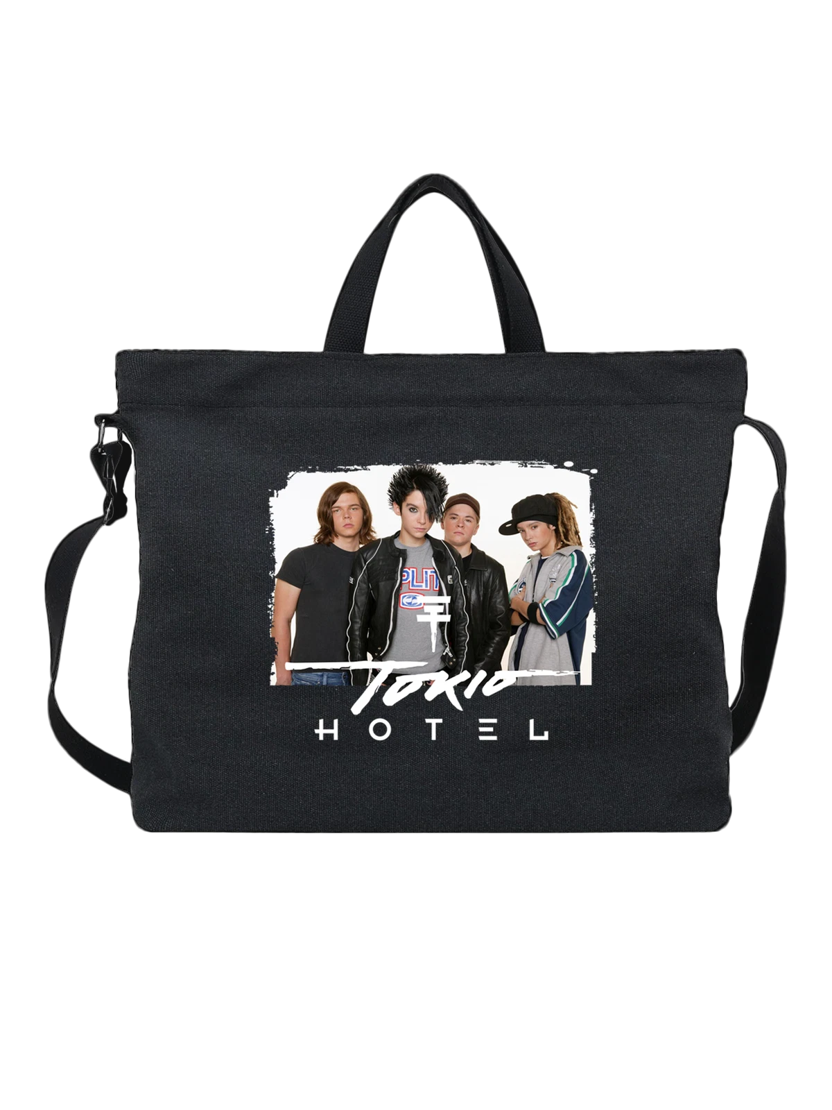 Сумка C группой Tokio Hotel Токио Хотел чёрная с принтом — песня — Чёрная, фото 1