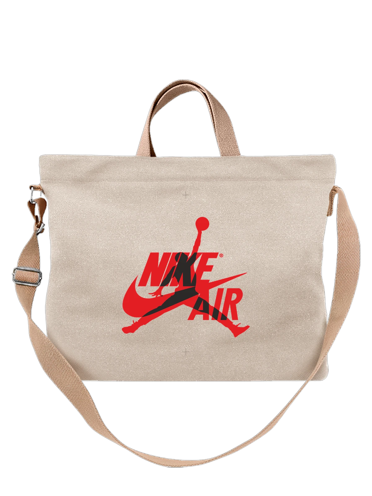 Сумка Логотип Jordan баскетболист силуэт Nike среди белая с принтом — баскетбол — Белая, фото 1