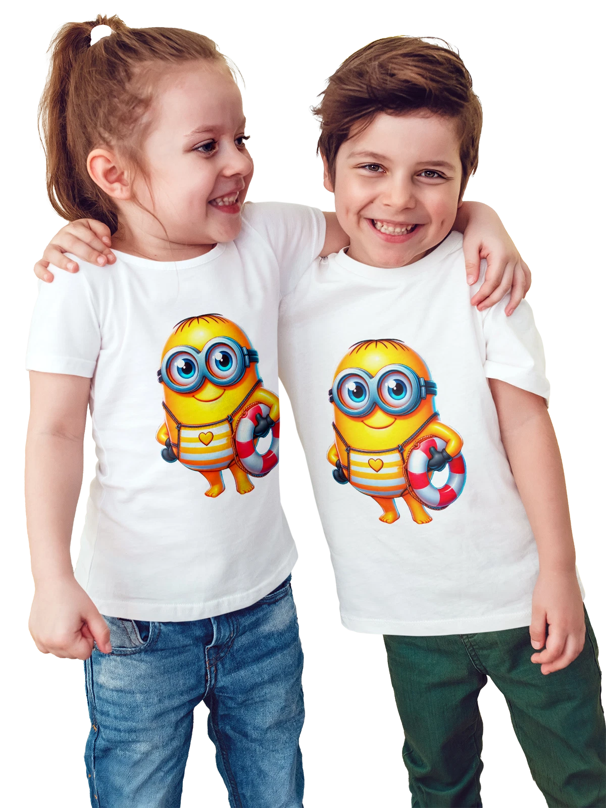 Футболка детская с Миньоном море Minion белая с принтом — коллекционный образ — Белая, фото 1