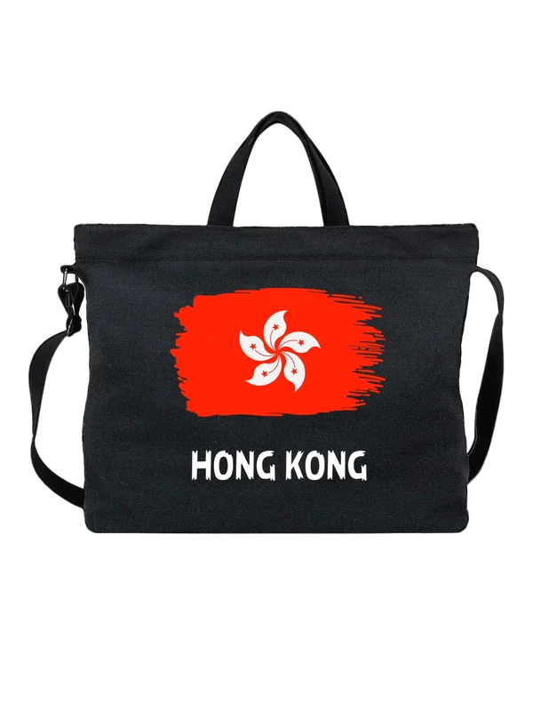 Сумка с флагом Гонк Конг Hong Kong — Чёрная, фото 1