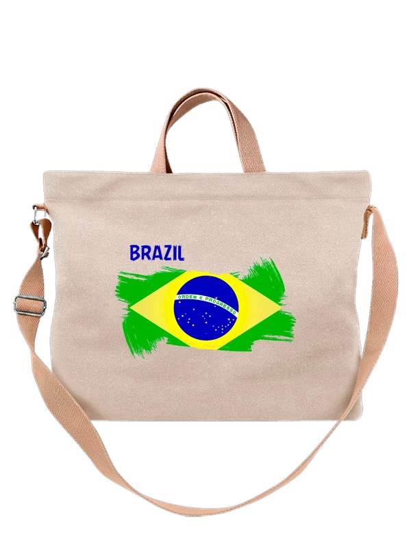 Сумка флаг Бразилии Brazil — Белая, фото 1