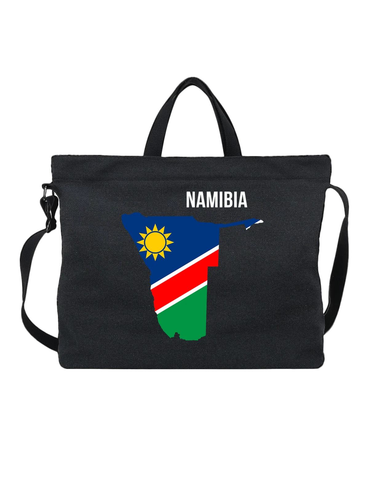 Сумка с флагом Намибии Namibia чёрная с принтом — национальная символика — Чёрная, фото 1