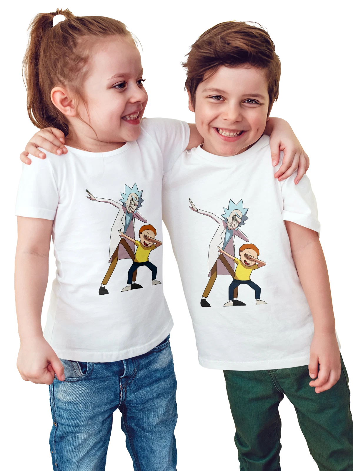 Футболка детская Рик и Морти Rick and Morty белая с принтом — фанатский принт — Белая, фото 1