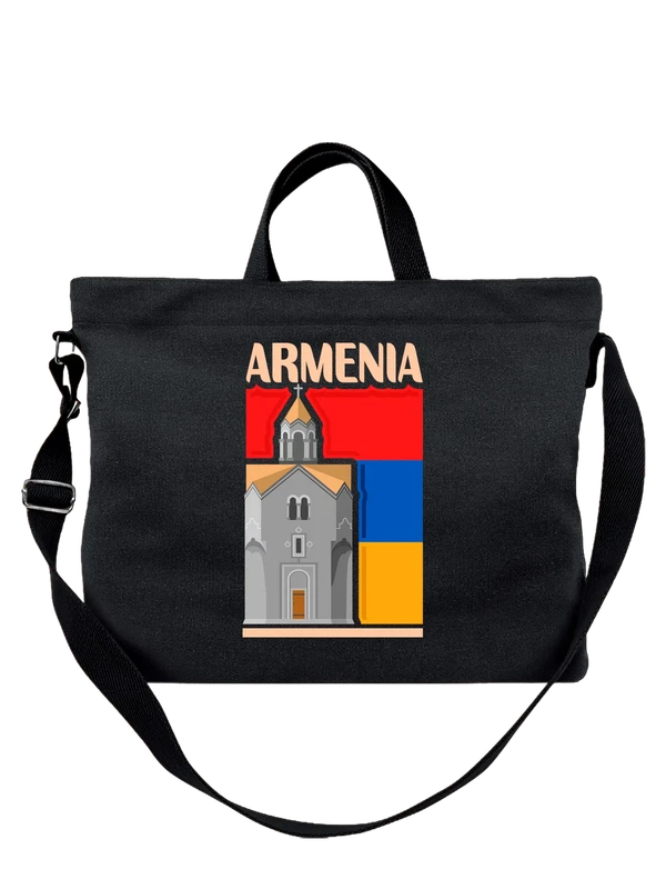 Сумка с флагом Армении Armenia замок — Чёрная, фото 1
