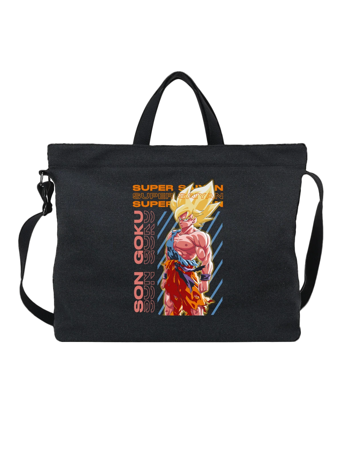 Сумка Гоку Супер Сайян Dragon Ball Z в сиянии чёрная с принтом — энергетическое сияние — Чёрная, фото 1