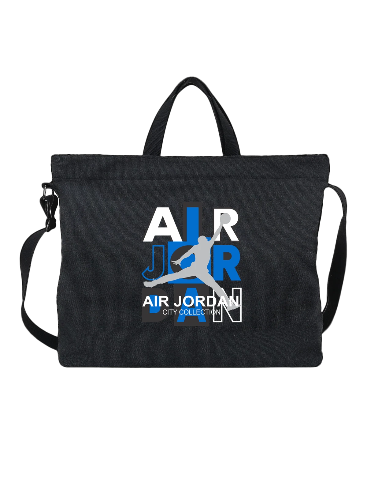 Сумка чёрная с принтом Баскетболист Jordan Air City Collection среди — данк — Чёрная, фото 1