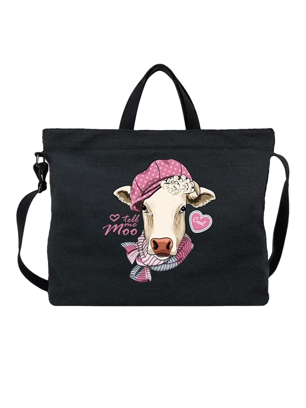 Сумка корова tell me moo — Чёрная, фото 1
