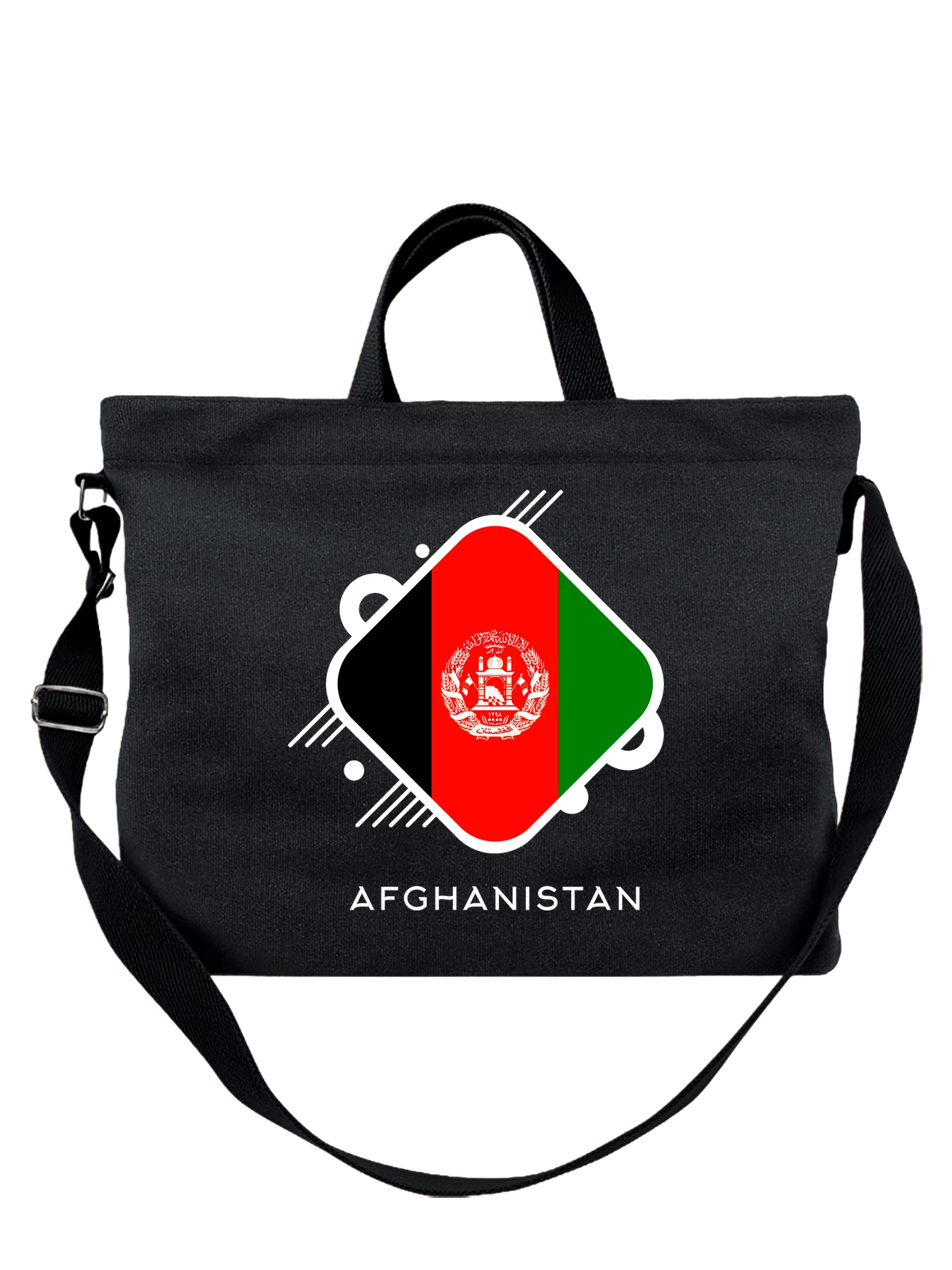 Сумка Флаг Афганистана Afghanistan чёрная с принтом — патриотический принт — Чёрная, фото 1