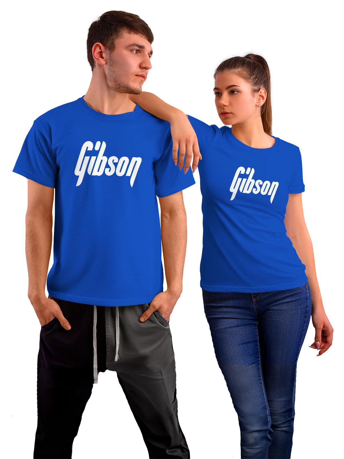 Футболка Gibson синяя с принтом — рок музыка и блюз — Синяя, фото 1