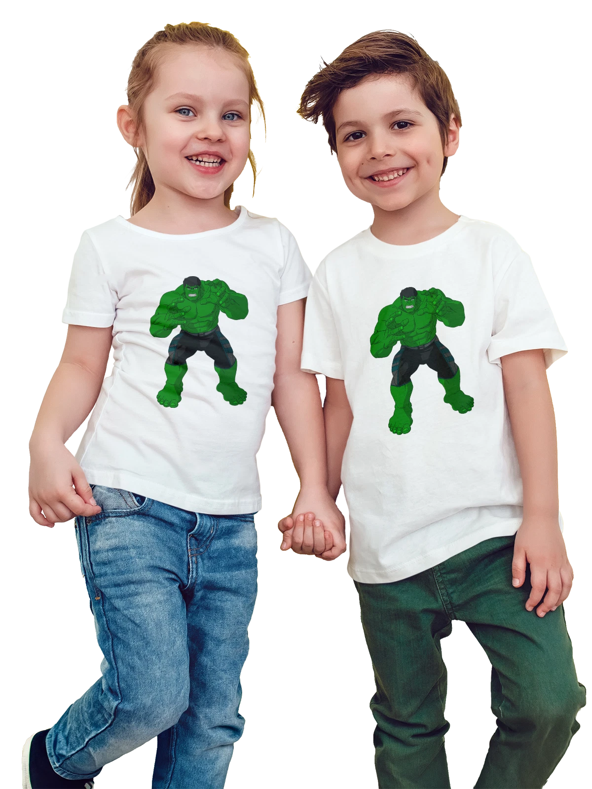 Футболка детская Халк Hulk белая с принтом — фанатский принт — Белая, фото 1