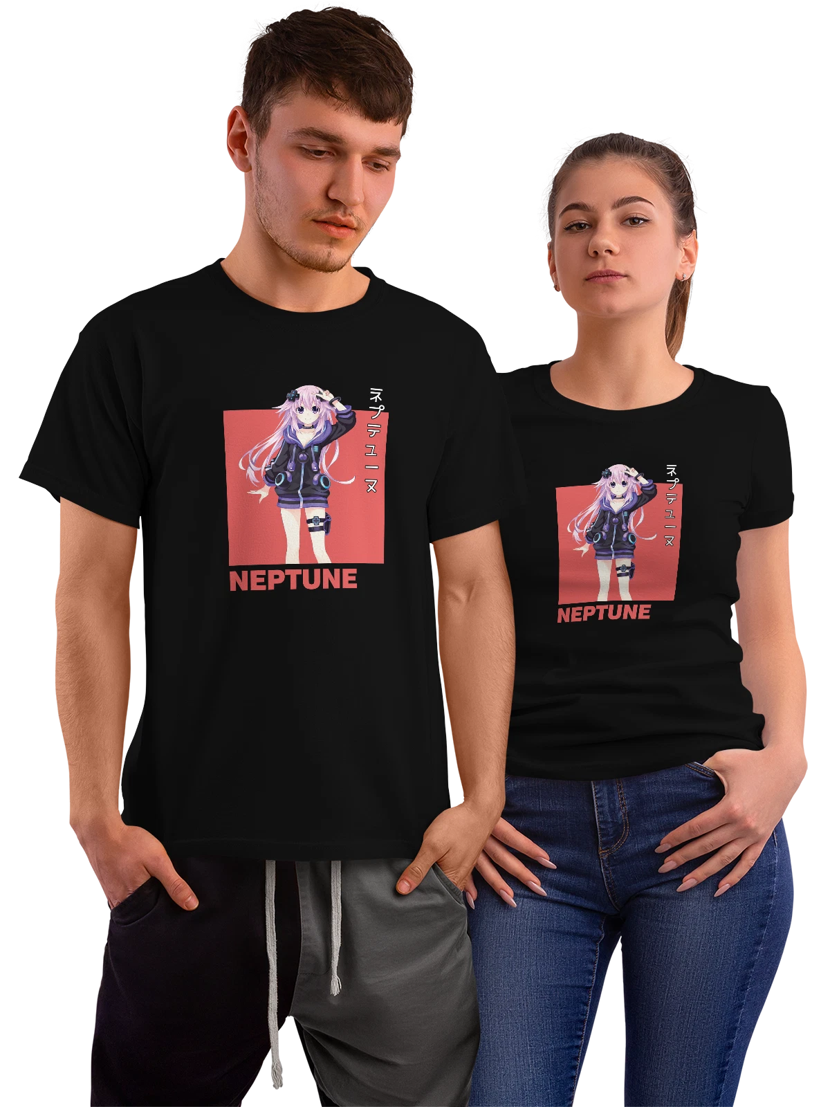 Футболка Нептуна Нептуния из Hyperdimension Neptunia чёрная с принтом — игровой стиль — Чёрная, фото 1