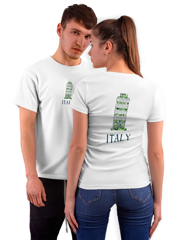 Футболка Италия Italy Пизанская башня — Белая, фото 1