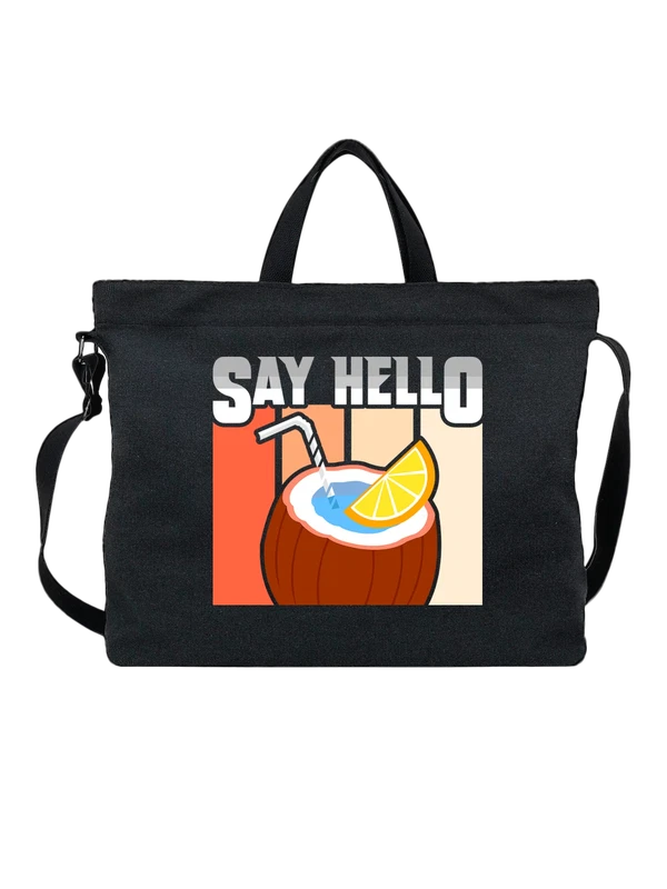 Сумка кокос say hello — Чёрная, фото 1