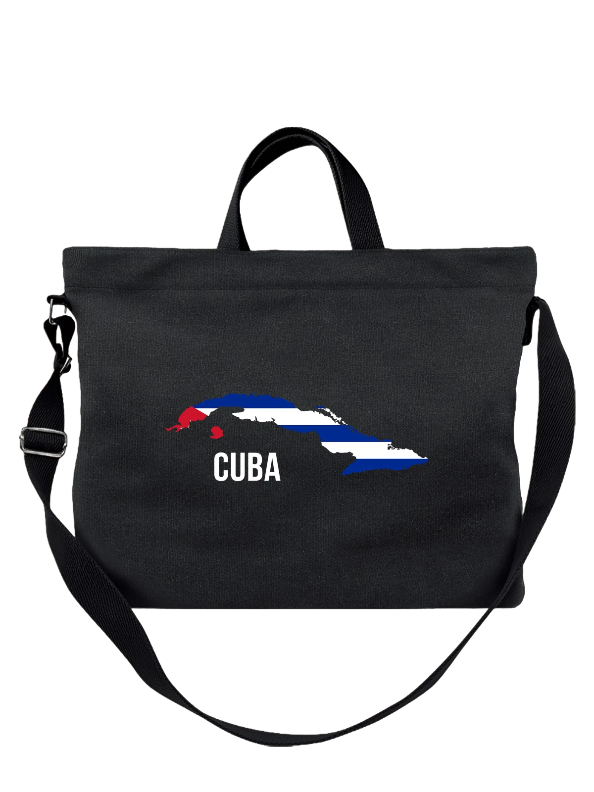 Сумка с флагом Кубы Cuba чёрная с принтом — национальная символика — Чёрная, фото 1